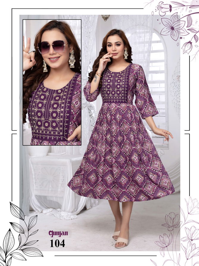 Beauty Queen Gunjan Vol 21 Rayon Anarkali Kurtis Wholesale Shop In Surat